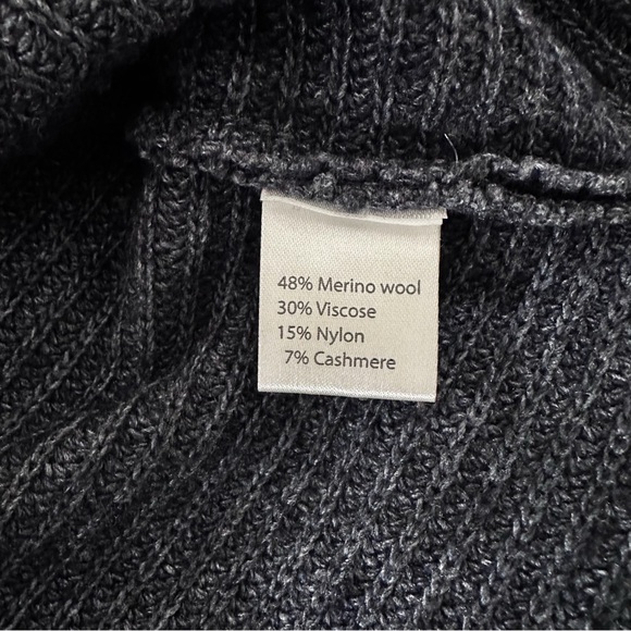 Benedetta B. Merino Wool Cashmere Blend Mock Neck Ribbed Sweater Size L - Picture 7 of 8